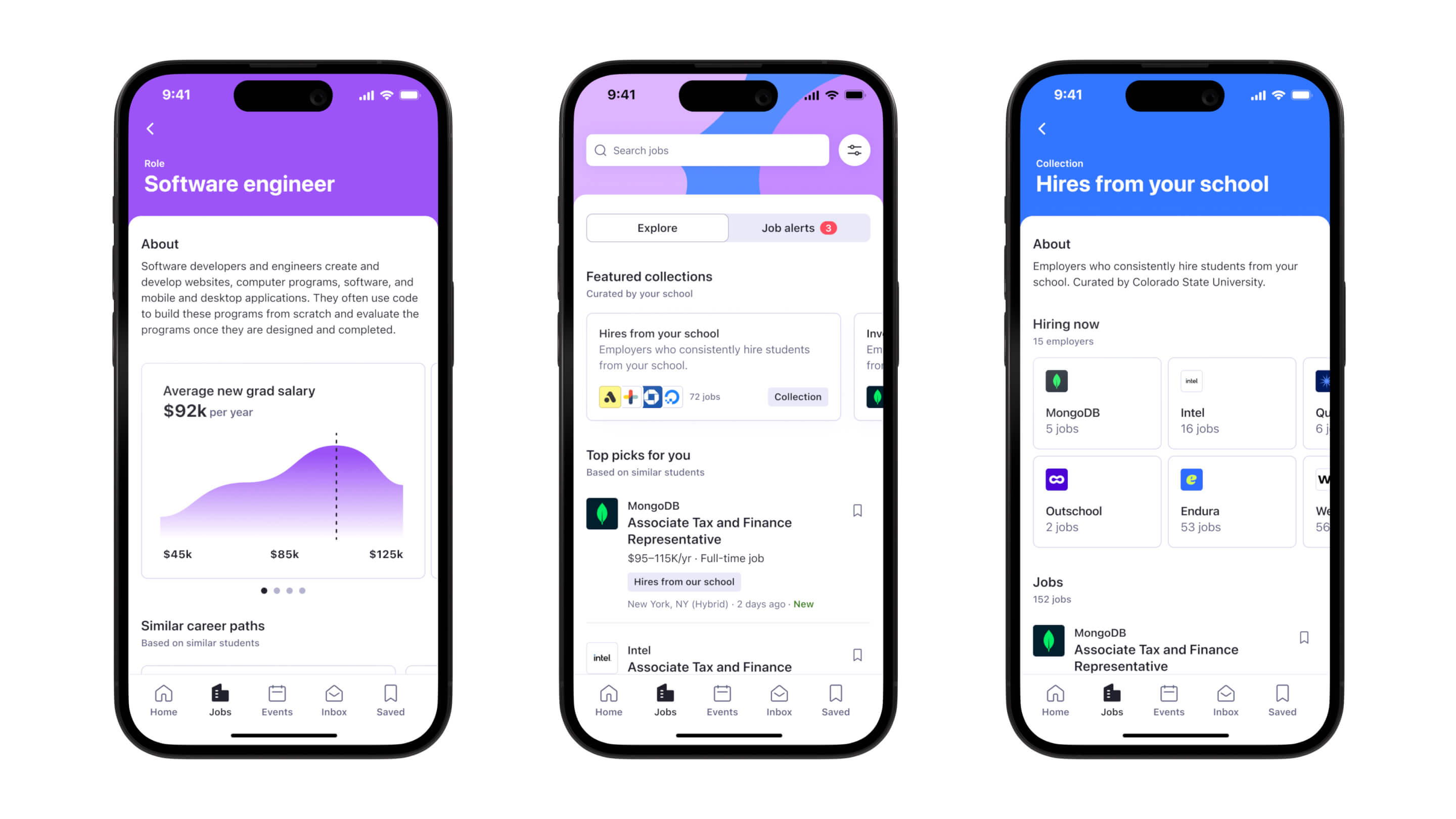 Career path explorer, discovery landing page, and collections concepts