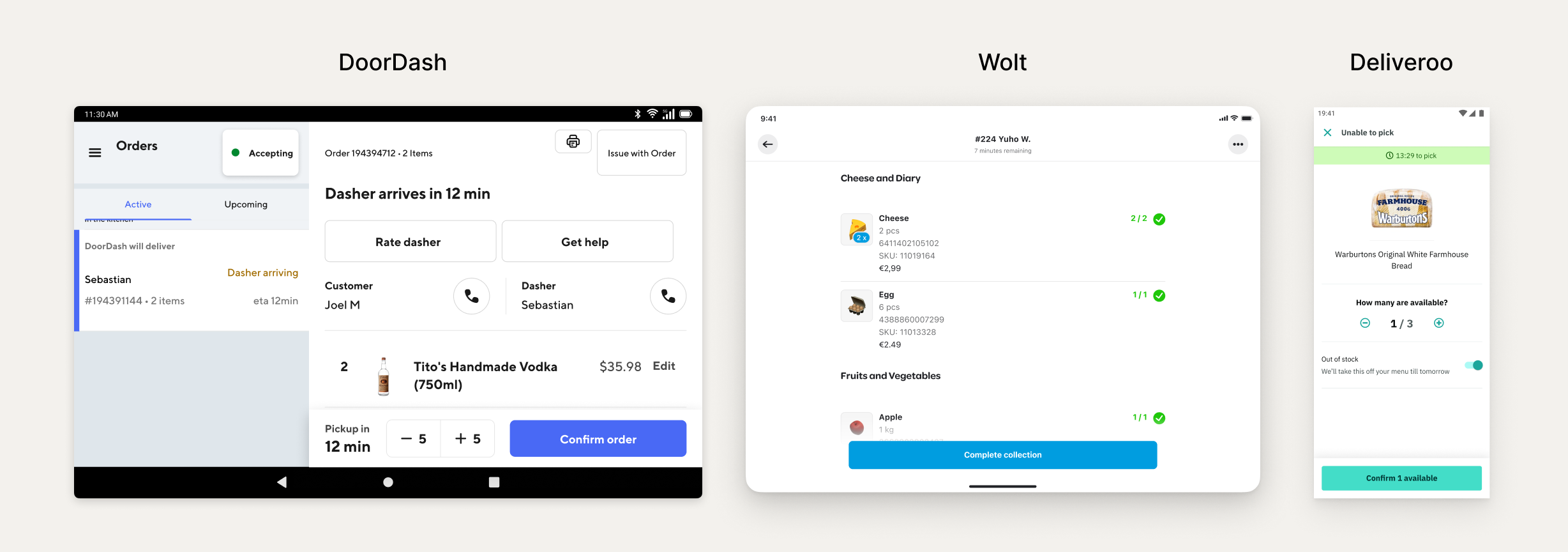 The unified picking experience across DoorDash, Wolt, and Deliveroo